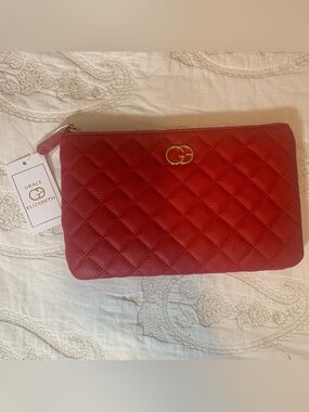Grace Elizabeth Quilted Red Zip Wristlet